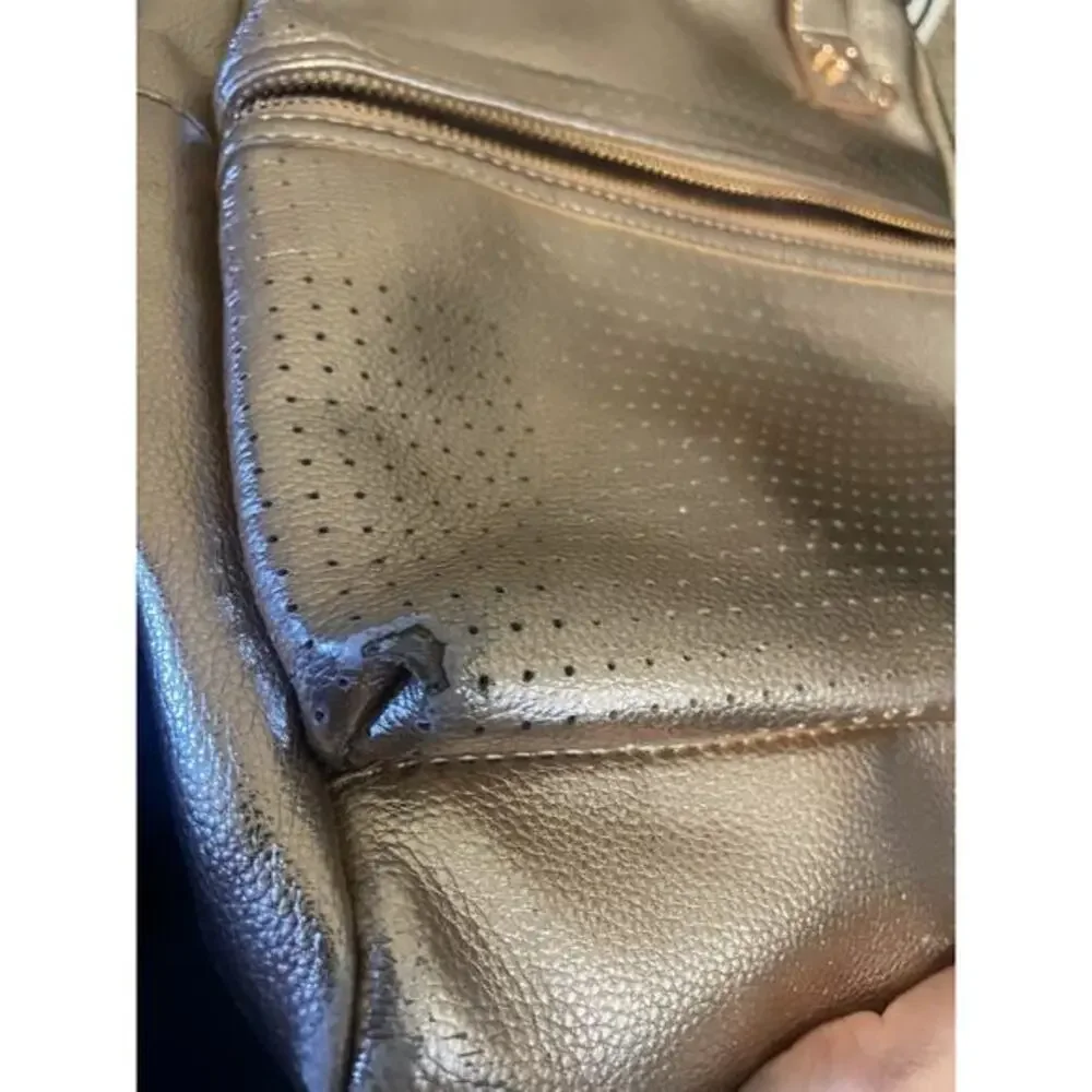 Disney Rose Gold Mickey Mouse Icon Flair Backpack Top‎ Handle Strap Pockets Used